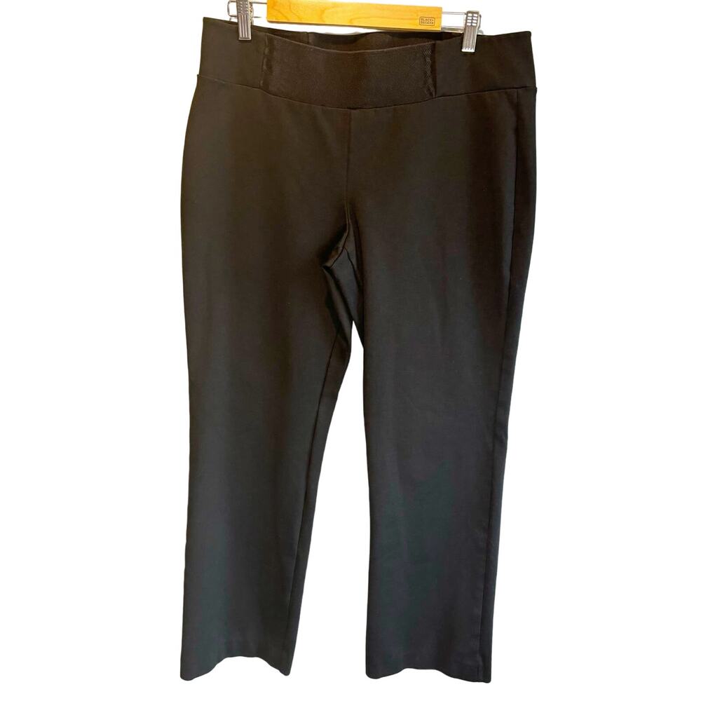 Eileen Fisher Black Ponte Knit Pull-On Pants - size Large